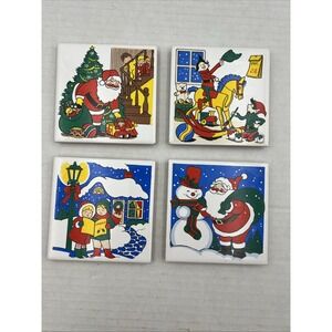 Price Products 4 Christmas‎ Coasters Ceramic Tile Trivets Vintage